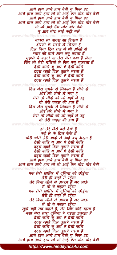 lyrics of song Baawra Sa Baawra Sa Phirta Hai