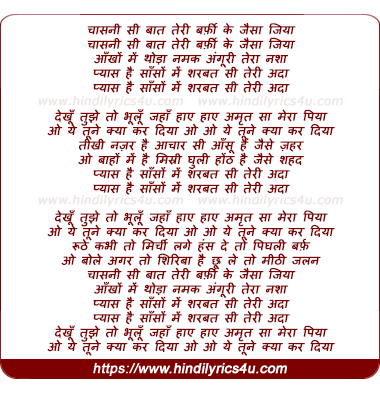lyrics of song Chasni Si Baat Teri